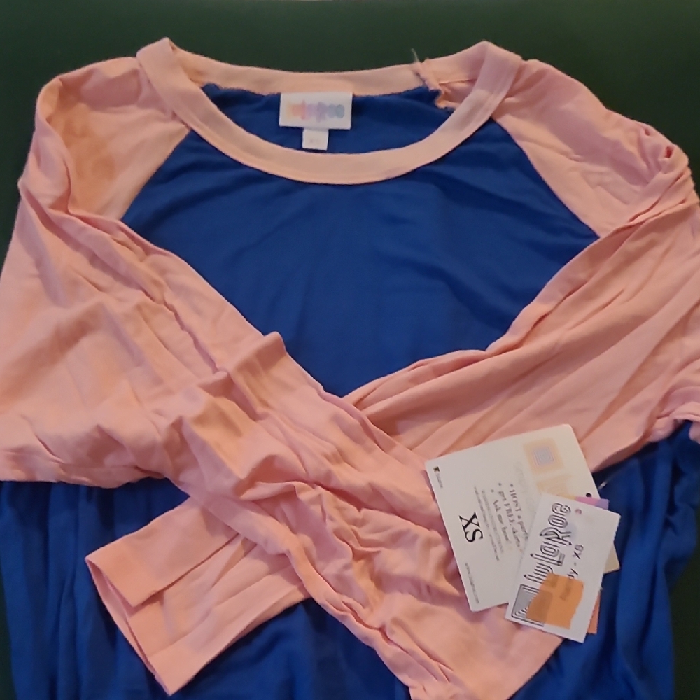 LuLaRoe Blue and Pink Top